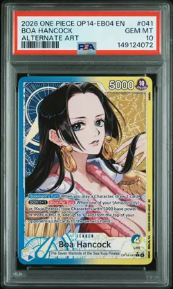 2026 ONE PIECE OP14-EB04-THE AZURE SEA'S SEVEN ALTERNATE ART BOA HANCOCK PSA 10 - Image 1