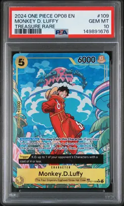 2024 ONE PIECE OP08-TWO LEGENDS TREASURE RARE #109 MONKEY D. LUFFY PSA 10 - Image 1