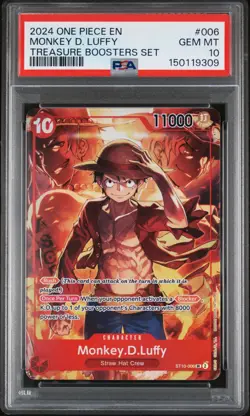 2024 ONE PIECE PROMOS TREASURE BOOSTERS SET #006 MONKEY D. LUFFY PSA 10 - Image 1