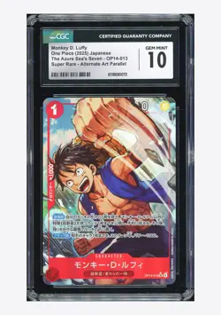 One Piece CGC 10 GEM MINT Monkey D Luffy SR Alt Art 2025 OP14-013 OP14 Japanese - Image 1