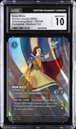 2024 DISNEY LORCANA SHIMMERING SKIES ENCHANTED SNOW WHITE CGC 10 GEM MINT - Image 1