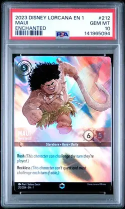 Disney Lorcana Maui Hero to All First Chapter #212 Enchanted PSA 10 Gem Mint - Image 1