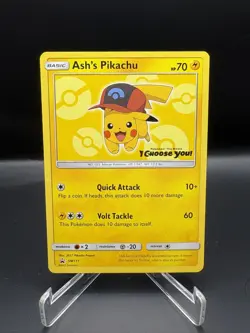 Ash's Pikachu SM111 Black Star Movie Promo I Choose You! Pokemon Card NM - Image 1