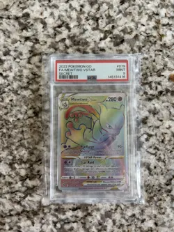 Mewtwo VSTAR 079/078 - Pokemon GO - Graded PSA 9 MINT Rainbow Pokemon Card - Image 1