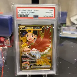 Pokemon 2025 Destined Rivals Ethan's Ho-Oh EX Hyper Rare Card PSA 10 - Image 1