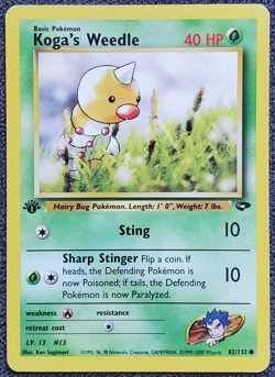 1st Edition Koga's Weedle - Gym Challenge - #82/132 - Vintage Pokemon Card 2000 - Image 1