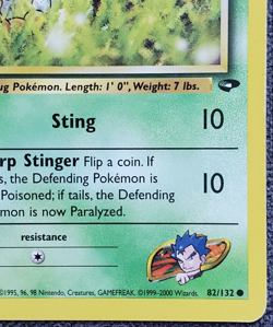 1st Edition Koga's Weedle - Gym Challenge - #82/132 - Vintage Pokemon Card 2000 - Image 4