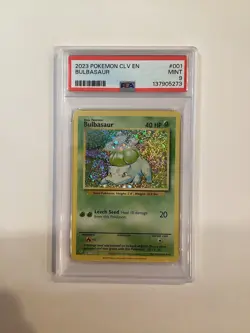 PSA 9 MINT Bulbasaur 001/034 Holo CLV EN Classic Collection Pokemon Card - Image 1