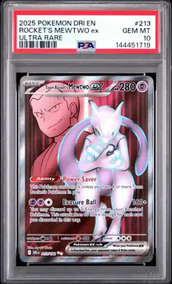 Pokemon Mewtwo EX Team Rockets Ultra Rare Card 213/182 Destined Rivals PSA 10 - Image 1