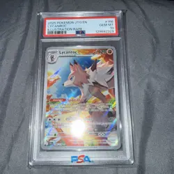 Pokemon TCG Lycanroc Illustration Rare Card Journey Together 166/159 PSA 10 - Image 1