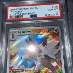 Pokemon TCG Lycanroc Illustration Rare Card Journey Together 166/159 PSA 10 - Image 2