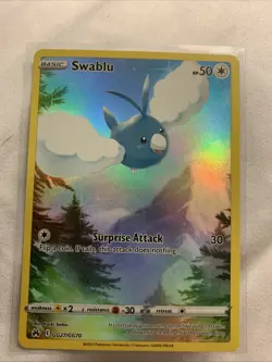Pokemon TCG Swablu Crown Zenith: Galarian Gallery Holo Rare Card GG27/GG70 - Image 1