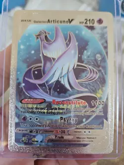 Galarian Articuno V Silver Foil Fan Art Textured Collector Pokemon Card 170/198 - Image 1