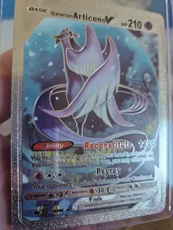 Galarian Articuno V Silver Foil Fan Art Textured Collector Pokemon Card 170/198 - Image 4