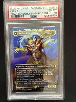 MTG Final Fantasy Kefka Court Mage Borderless Surge Foil PSA 10 - Image 1