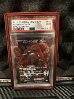 Pokemon Groudon EX Hail Blizzard PSA 9 Mint 2011 Japanese JPN B & W #054 - Image 1