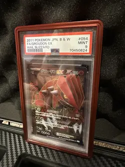 Pokemon Groudon EX Hail Blizzard PSA 9 Mint 2011 Japanese JPN B & W #054 - Image 2