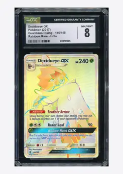 Pokemon CGC 8 Decidueye GX Secret Rare 2017 146/145 Guardians Rising English - Image 1