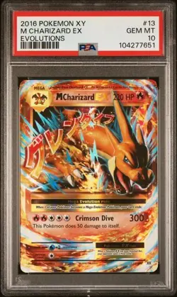 2016 Pokemon XY Evolutions M Charizard EX 13/108 PSA 10 with Guard - Image 2