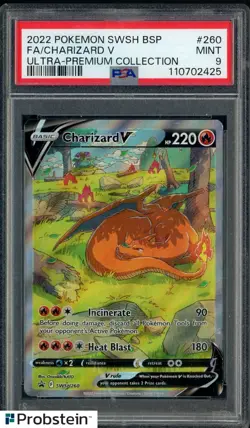 2022 Pokemon SWSH BSP Ultra Premium Collection #260 FA Charizard V PSA 9 - Image 1