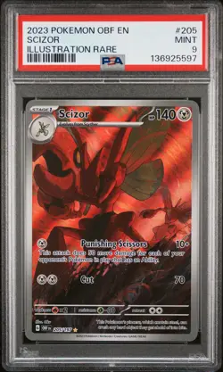 136925597 Scizor 2023 Pokemon Scarlet Violet Obsidian Flames - OBF EN #205 PSA 9 - Image 1