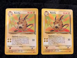 Raichu 29/62 Pokemon Rare Fossil Set Unlimited 1999 WOTC LP/NM - Lot of 2 Cards - Image 1