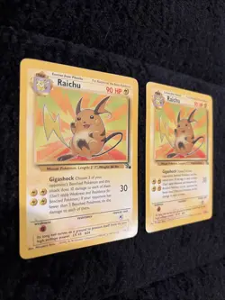 Raichu 29/62 Pokemon Rare Fossil Set Unlimited 1999 WOTC LP/NM - Lot of 2 Cards - Image 2