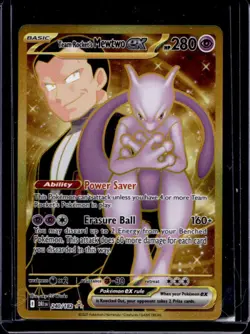 2025 Pokemon Destined Rivals Team Rocket's Mewtwo ex #240/182 - Image 1