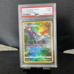2022 Pokemon Sword and Shield Brilliant Stars VAPOREON TG02 PSA 9 MINT - Image 1