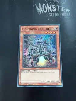 YUGIOH LIGHTNING ROD LORD SUPER RARE MP15-EN216 1ST EDITION - Image 1