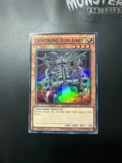 YUGIOH LIGHTNING ROD LORD SUPER RARE SECE-EN037 1ST EDITION - Image 1