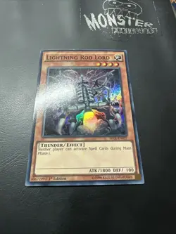 YUGIOH LIGHTNING ROD LORD SUPER RARE SECE-EN037 1ST EDITION - Image 2