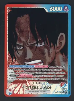One Piece English OP13-002 Portgas D Ace Alternate Art Leader - Image 1