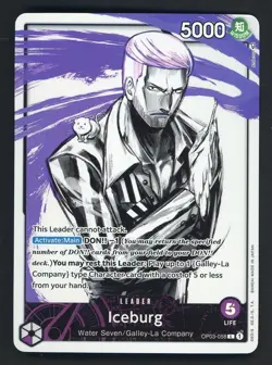One Piece English OP03-058 Iceburg Alternate Art Leader - Image 1