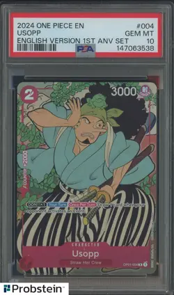 2024 One Piece EN English Version 1st Anniversary Set #004 Usopp PSA 10 - Image 1
