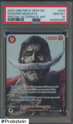 2023 One Piece OP04 EN Special Alternate Art #004 Edward Newgate PSA 10 - Image 1