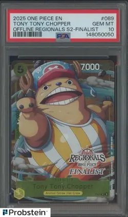2025 One Piece EN Offline Regionals S2 Finalist #089 Tony Tony Chopper PSA 10 - Image 1