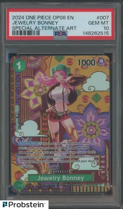 2024 One Piece OP08 EN Special Alternate Art #007 Jewelry Bonney PSA 10 GEM MINT - Image 1