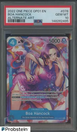 2022 One Piece OP01 EN Alternate Art #078 Boa Hancock PSA 10 GEM MINT - Image 1
