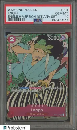 2024 One Piece En English Version 1st Anv Set #004 Usopp PSA 10 GEM MINT - Image 1
