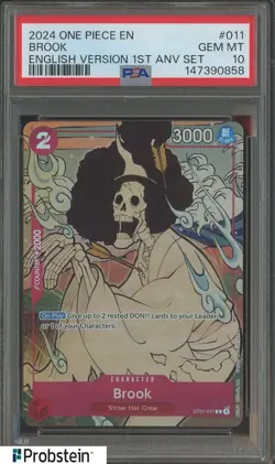 2024 One Piece En English Version 1st Anv Set #011 Brook PSA 10 GEM MINT #1 - Image 1