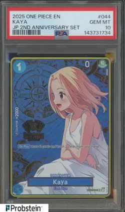 2025 One Piece EN Japanese 2nd Anniversary Set #044 Kaya PSA 10 GEM MINT - Image 1