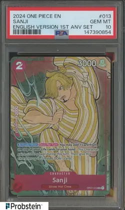 2024 One Piece En English Version 1st Anv Set #013 Sanji PSA 10 GEM MINT #1 - Image 1
