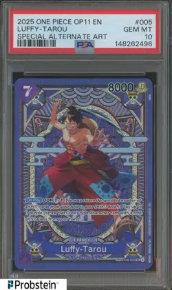 2025 One Piece OP11 EN Special Alternate Art #005 Luffy Tarou PSA 10 GEM MINT - Image 1