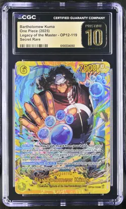 2025 ONE PIECE LEGACY OF THE MASTER ENGLISH BARTHOLOMEW KUMA OP12-119 CGC 10 - Image 1