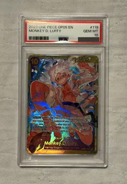Bandai One Piece OP05 Monkey.D.Luffy #119 FOIL PSA 10 English - Image 1