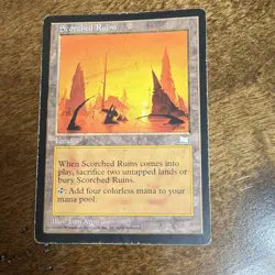 Magic: The Gathering Scorched Ruins Rare Weatherlight Colorless Land Card - Image 1