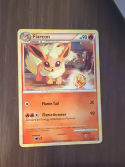 Pokemon TCG Flareon Card 26/90 Regular Uncommon HGSS Undaunted 2010 - Image 1