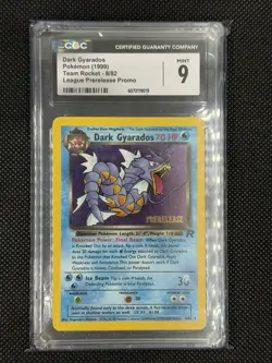 CGC 9 MINT Dark Gyarados 1999 Team Rocket 8/82 Prerelease Holo Pokemon Card - Image 1