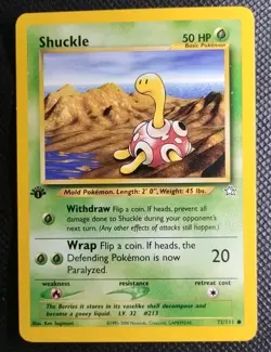 Shuckle 1st Edition Neo Genesis 72/111 Nintendo Pokemon Card - Excellent LP - Image 1